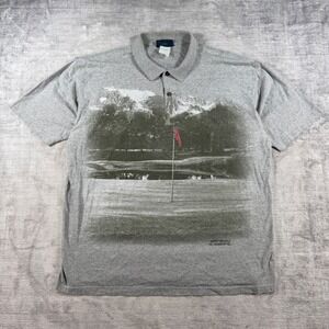 Northern Elements Shirt Mens XL Grey Vintage 90s Golf Polo Landscape Mountain